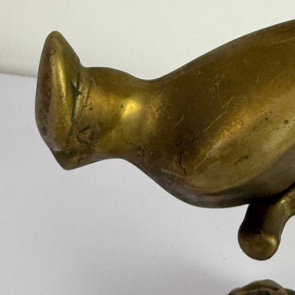 Vintage Brass Lovebird Statue Walmart Collectible Home Decor 4.5 in 1.6 lb - Picture 4 of 15